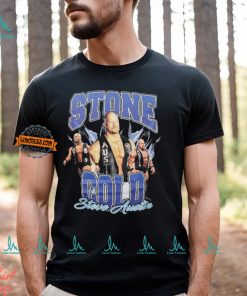 Stone Cold Steve Austin Walkout Blue Flames Mens Black T shirt