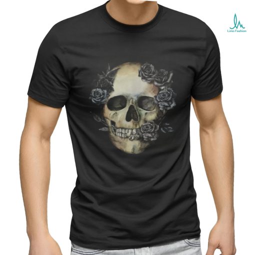 Sugar Flower Halloween Skull Death Cool Colorful Print T Shirt