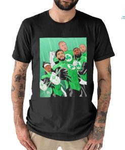 Super Heroes Boston Celtics Basketball NBA bleed green 2024 shirt