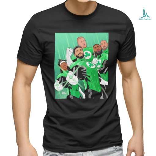 Super Heroes Boston Celtics Basketball NBA bleed green 2024 shirt