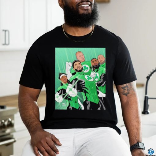 Super Heroes Boston Celtics Basketball NBA bleed green 2024 shirt