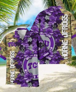 TCU Horned Frogs Custom Name Personalized Camo Flower Pattern Hawaiian Shirt