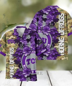 TCU Horned Frogs Custom Name Personalized Camo Flower Pattern Hawaiian Shirt