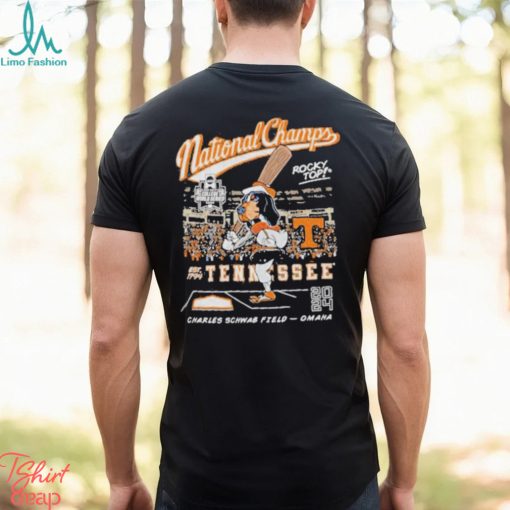 Tennessee Vols 2024 NCAA College World Series National Champs Men’s Cartoon Smokey Shirt