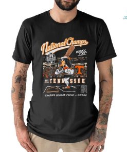 Tennessee Volunteers NCAA D1 2024 Baseball College World Series National Champion Smokey Rocky Top Charles Schwab Field Omaha T Shirt
