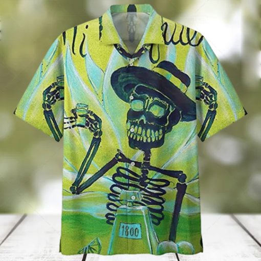 Tequila Mexicano Skeleton Art Camisa Tropical Aloha Hawaiian Shirts For Men For Women