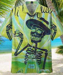 Tequila Mexicano Skeleton Art Camisa Tropical Aloha Hawaiian Shirts For Men For Women