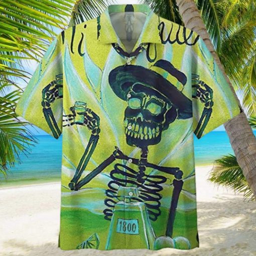 Tequila Mexicano Skeleton Art Camisa Tropical Aloha Hawaiian Shirts For Men For Women