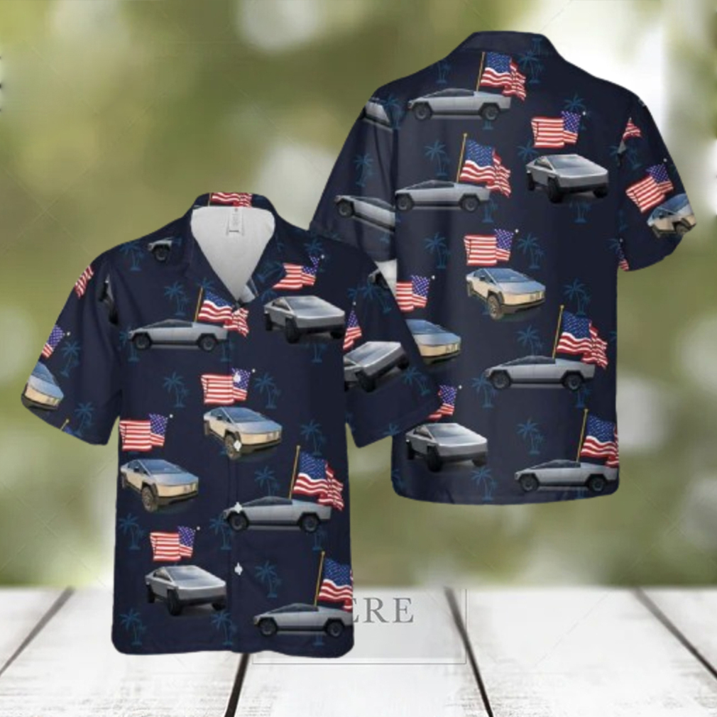 Tesla Cybertruck Flying The American Flag 4th Of July Pocket Hawaiian Shirt Tropical Summer Tesla Cybertruck Flying The American Flag 4th Of July Pocket Hawaiian Shirt Tropical Summer