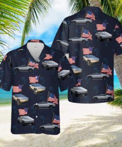 Tesla Cybertruck Flying The American Flag 4th Of July Pocket Hawaiian Shirt Tropical Summer