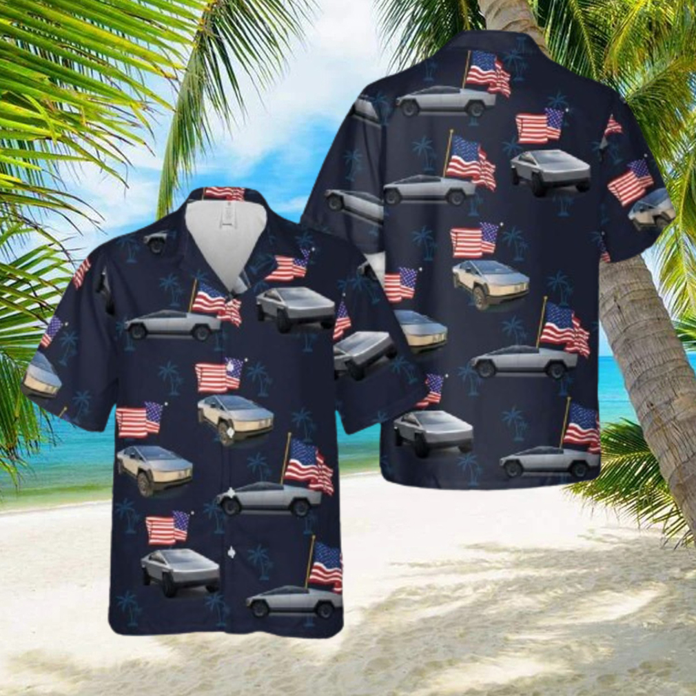 Tesla Cybertruck Flying The American Flag 4th Of July Pocket Hawaiian Shirt Tropical Summer Tesla Cybertruck Flying The American Flag 4th Of July Pocket Hawaiian Shirt Tropical Summer