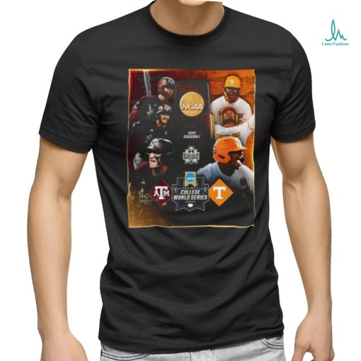 Texas A&m And Tennessee Volunteers Baseball 2024 MCWS Final Set Shirt