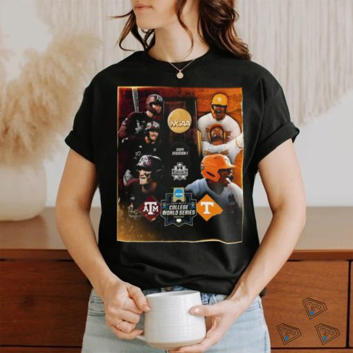 Texas A&m And Tennessee Volunteers Baseball 2024 MCWS Final Set Shirt