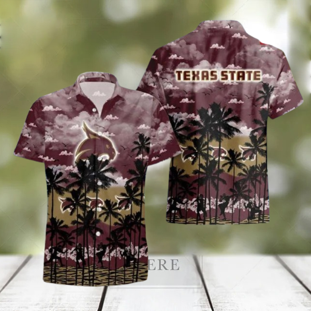 Texas State Bobcats Ncaa Summer Button Up Hawaiian Shirt For Mens Womens Texas State Bobcats Ncaa Summer Button Up Hawaiian Shirt For Mens Womens