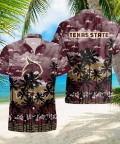 Texas State Bobcats Ncaa Summer Button Up Hawaiian Shirt For Mens Womens