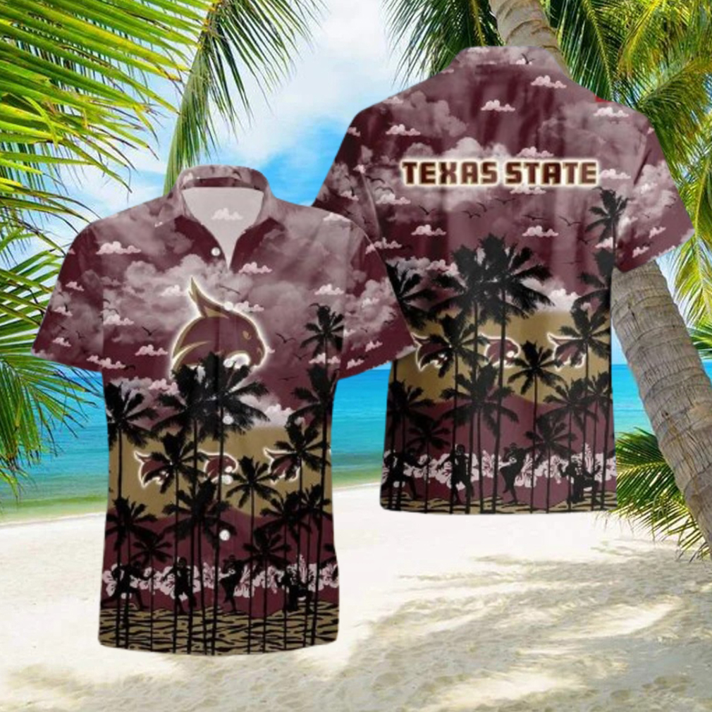 Texas State Bobcats Ncaa Summer Button Up Hawaiian Shirt For Mens Womens Texas State Bobcats Ncaa Summer Button Up Hawaiian Shirt For Mens Womens