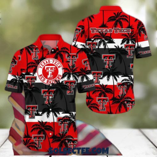 Texas Tech Red Raiders America Sunset Coconut Silhouette Hawaiian Shirt