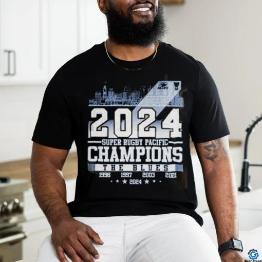 The Blues Skyline 2024 Super Rugby Pacific Champions shirt