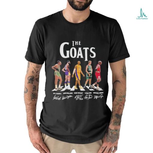 The Goats Players Basketball Abbey Russell Abdul Jabbar Bryant Bird And Jordan Signatures Shirt