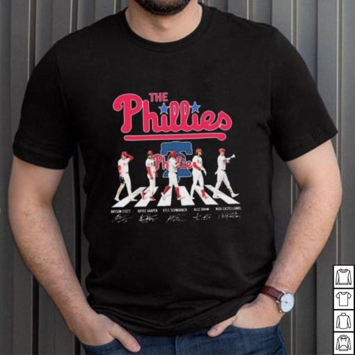 The Phillies Abbey Road Bryson Stott Bryce Harper Kyle Schwarber Alec Bohm and Nick Castellanos Signatures shirt