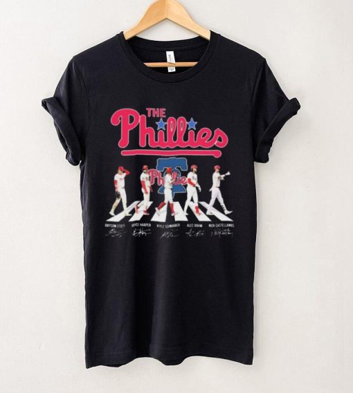 The Phillies Abbey Road Bryson Stott Bryce Harper Kyle Schwarber Alec Bohm and Nick Castellanos Signatures shirt