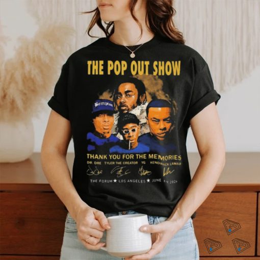 The Pop Out Show Thank You For The Memories Dr. Dre, Tyler The Creator, YG, Kendrick Lamar Signatures shirt