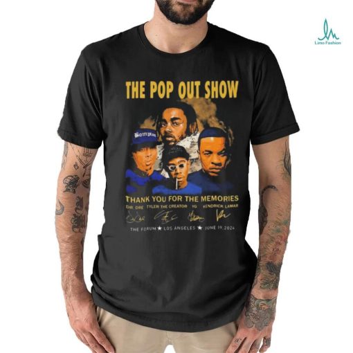 The Pop Out Show Thank You For The Memories Dr. Dre, Tyler The Creator, YG, Kendrick Lamar Signatures shirt