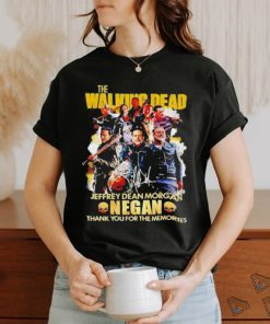 The walking dead Jeffrey Dean Morgan negan thank you for the memories signature shirt