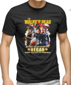The walking dead Jeffrey Dean Morgan negan thank you for the memories signature shirt