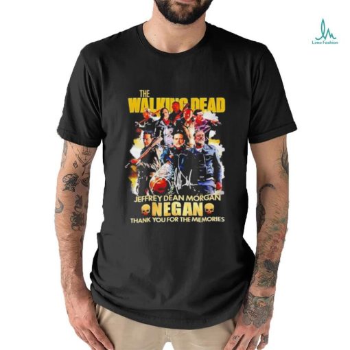 The walking dead Jeffrey Dean Morgan negan thank you for the memories signature shirt