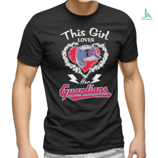 This girl love her Cleveland Guardians helmet shirt