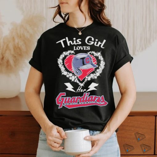 This girl love her Cleveland Guardians helmet shirt