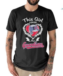 This girl love her Cleveland Guardians helmet shirt