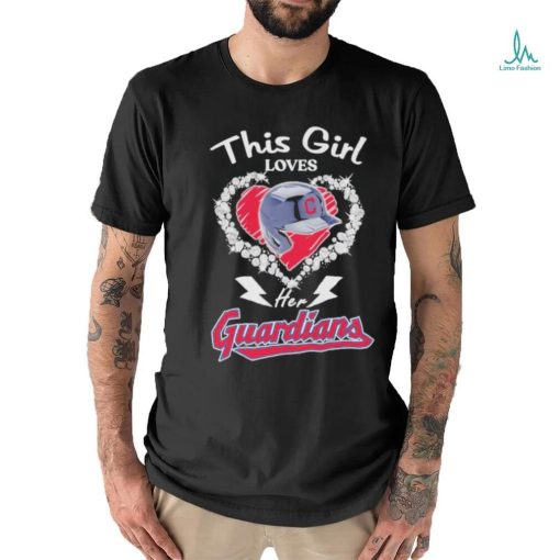 This girl love her Cleveland Guardians helmet shirt