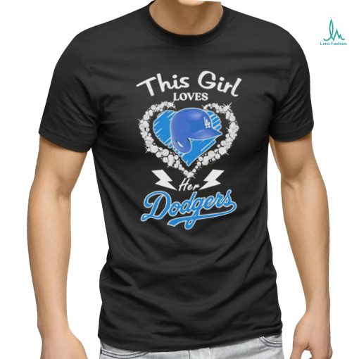 This girl love her Los Angeles Dodgers helmet shirt