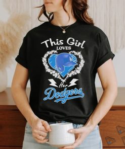 This girl love her Los Angeles Dodgers helmet shirt