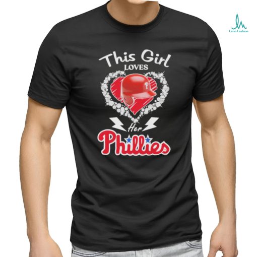 This girl love her Philadelphia Phillies helmet shirt