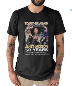 Together Again 2024 Tour Janet Jackson 50 Years 1974 2024 Thank You For The Memories T Shirt