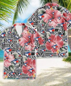 Toronto Blue Jays Pink Hibiscus Vintage Pattern 3D Hawaiian Shirt Best Summer Gift