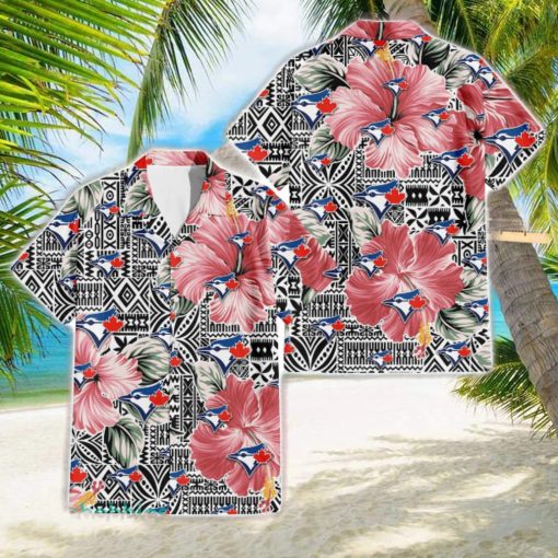 Toronto Blue Jays Pink Hibiscus Vintage Pattern 3D Hawaiian Shirt Best Summer Gift