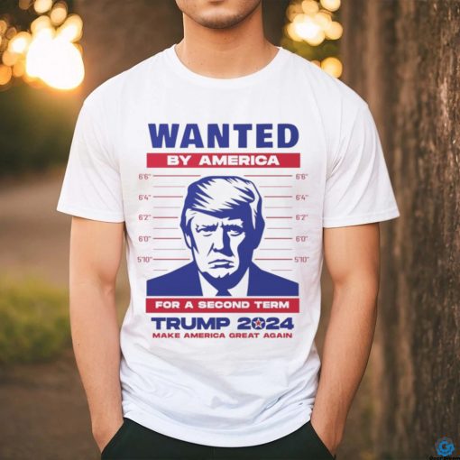 Trump 2024 WANTED poster   wanted for a second term   kiss cut sticker   waterbottle, journal, laptop   make a statement