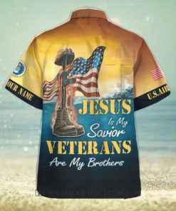 U.S. Air Force Jesus Is My Savior Veterans Are My Brothers Custom Name Hawaiian Shirt