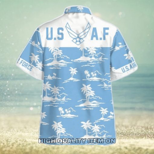 U.S. Air Force Ocean Blue Short Sleeve Hawaiian Shirt