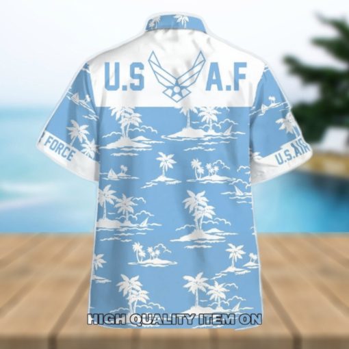 U.S. Air Force Ocean Blue Short Sleeve Hawaiian Shirt