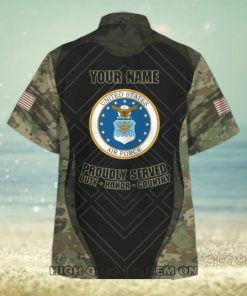 U.S. Air Force Veterans Custom Name Camouflage Hawaiian Shirt