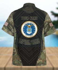 U.S. Air Force Veterans Custom Name Camouflage Hawaiian Shirt