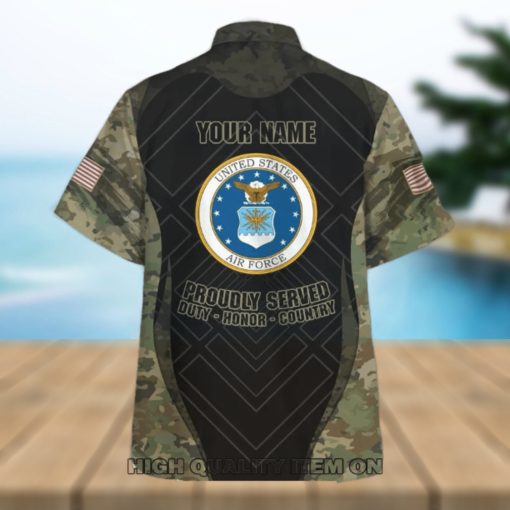 U.S. Air Force Veterans Custom Name Camouflage Hawaiian Shirt