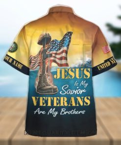 U.S. Army Jesus Is My Savior Veterans Are My Brothers Custom Name Hawaiian Shirt