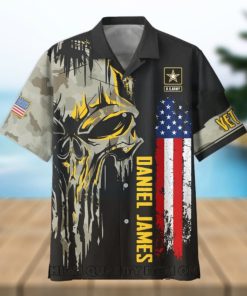 U.S. Army Veterans Punisher Skull Custom Hawaiian Shirt