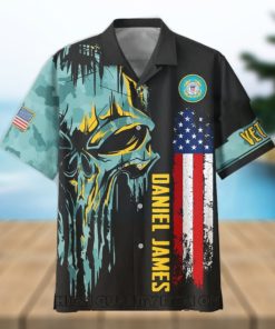 U.S. Coast Guard Veterans Punisher Skull Custom Hawaiian Shirt